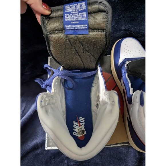 Nike Air Jordan 1 High OG Rare Air Deep Royal Blue 7Y / Women's 8.5 FD1437-100 - Picture 11 of 16